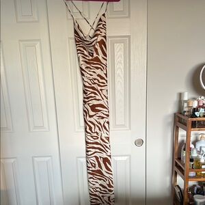 SHEIN Zebra Print Strappy Dress